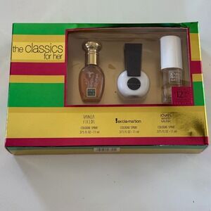 Coty The Classics for Her Fragrance Gift Set Vanilla Fields Exclamation Jovan